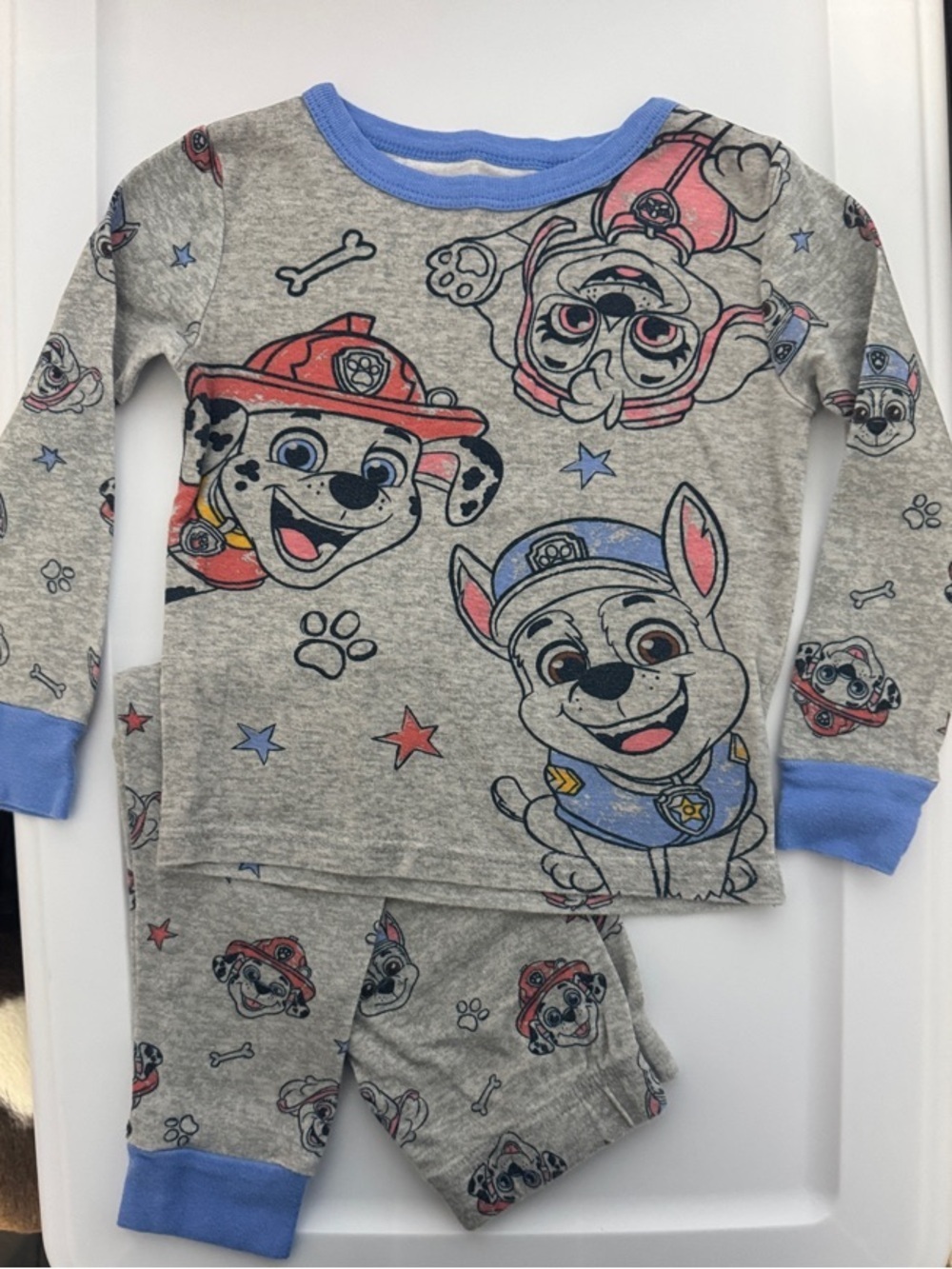Paw Patrol Kids Pajama Set - Gray with Blue and Red Accents